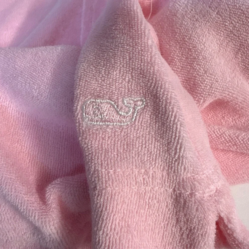 New Vineyard Vines Girl Pink Hooded Cover-Up Terry Cloth Dress Beach Travel L 16